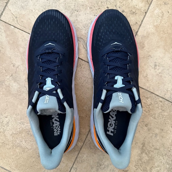 Hoka Clifton 7 Running Shoes Womens Size 11B Navy/Orange - Picture 5 of 7